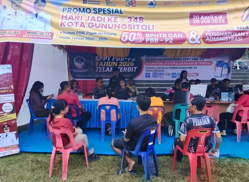Hari Jadi ke-348 Kota Gunungsitoli, BRI BO Gunungsitoli Hadirkan Layanan Pembayaran BPHTB dan PBB-P2 di Alun-Alun Kota