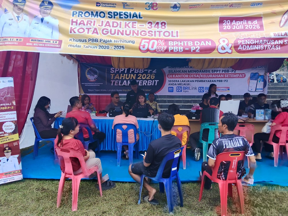 Hari Jadi ke-348 Kota Gunungsitoli, BRI BO Gunungsitoli Hadirkan Layanan Pembayaran BPHTB dan PBB-P2 di Alun-Alun Kota